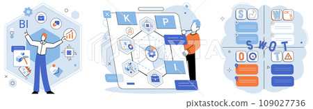 Analysis tool. Business intelligence. Vector illustration Analysis tools serve as metaphor for understanding complex business concepts The chart provides visual representation datpatterns A tool Analysis tool. Business intelligence. Vector illustration Analysis tools serve as metaphor for understanding complex business concepts The chart provides visual representation datpatterns A tool 109027736