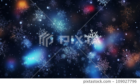 Snowflakes blur winter background 109027796