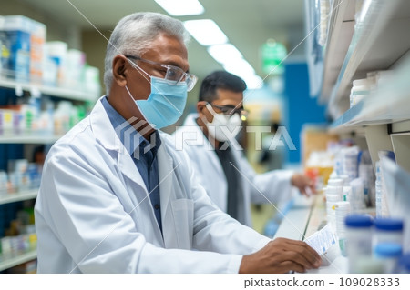 Pharmacist in a medical mask 109028333