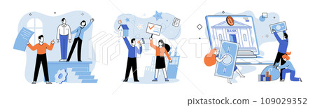 Partnership. Vector illustration. Planning together ensures alignment and success in partnerships Community and connection foster collaborative efforts Friendship and trust strengthen partnerships 109029352