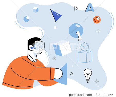 Metaverse vector illustration. Digital technology transforms reality metaverse, shaping its future landscape The virtual world offers digital environment for entertainment and exploration Online 109029466