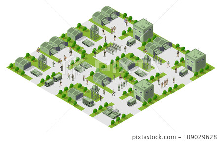 Module object element for building design army armed troop isometric Module object element for building design army armed troop isometric 109029628