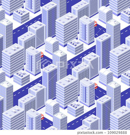 City architectural background consisting of isometric buildings 109029888