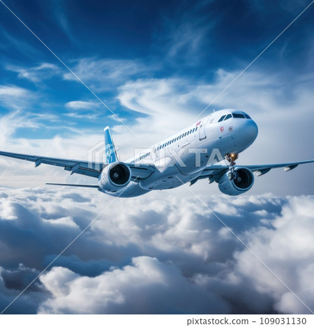 commercial airplane flying through the clouds commercial airplane flying through the clouds 109031130