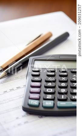 calculator and a pencil, representing math and problem-solving skills calculator and a pencil, representing math and problem-solving skills 109031257