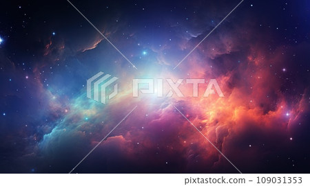 cosmos, abstract background features a colorful and dreamy depiction of a galaxy nebula 109031353
