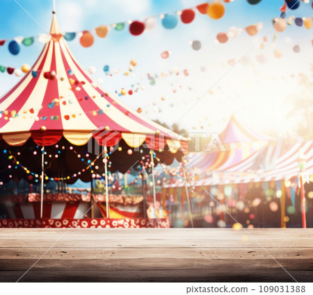 This stock photo features a lively carnival scene in the background 109031388