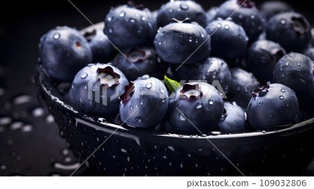 Close-up background. Fresh Blueberry Background 109032806