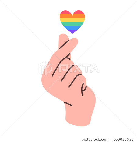 LGBT heart and hand isolated on white background. LGBTQ. Symbol of the LGBT pride community. Rainbow. LGBT heart and hand isolated on white background. LGBTQ. Symbol of the LGBT pride community. Rainbow. 109033553