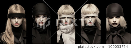 Black and white fashion magazine cover Black and white fashion magazine cover 109033734