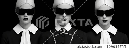 Black and white fashion magazine cover 109033735