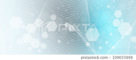 Quantum processing. Deep learning artificial intelligence. Future new technology  for business or science presentation. Vector background 109033898