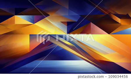 Abstract geometry background. Abstract blue and red background with squares. Background of an empty show scene. Abstract geometry background. Abstract blue and red background with squares. Background of an empty show scene. 109034456