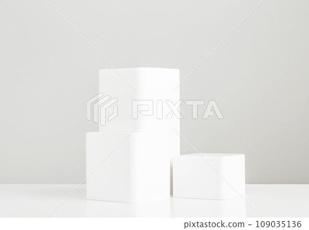 Photography studio background with simple white display stand 109035136