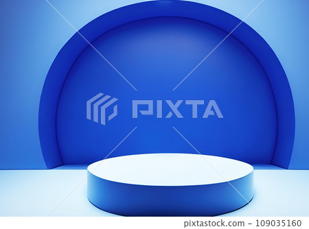 Photography studio background with simple white display stand 109035160