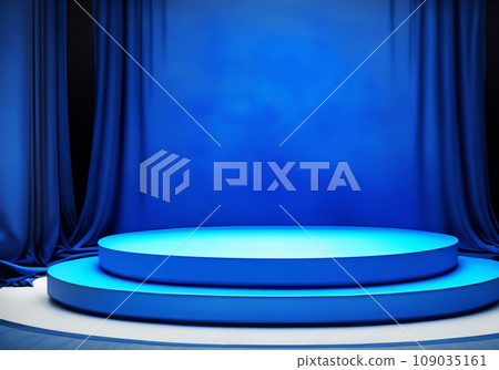 Photography studio background with simple white display stand 109035161
