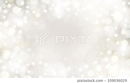 Background illustration of a platinum gold Christmas tree with beautiful sparkling ball bokeh and snowflakes, Christmas and Background illustration of a platinum gold Christmas tree with beautiful sparkling ball bokeh and snowflakes, Christmas and 109036029