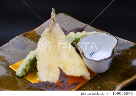 Seasonal tempura served at a restaurant 109036846