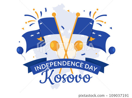 Kosovo Independence Day Vector Illustration on February 17 with Waving Flag in Happy Republic Celebration Holiday on Flat Cartoon Background Kosovo Independence Day Vector Illustration on February 17 with Waving Flag in Happy Republic Celebration Holiday on Flat Cartoon Background 109037191