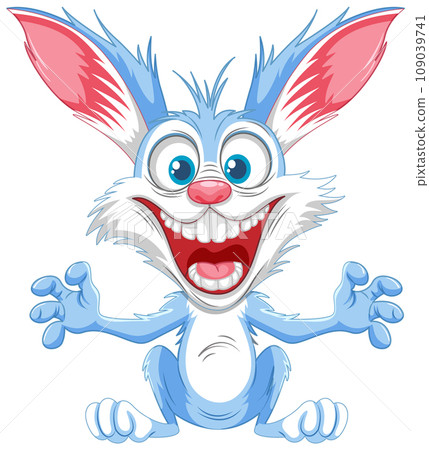 Crazy Rabbit Cartoon Freaks Out 109039741