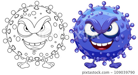 Purple Germ Virus Monster Cartoon Character Purple Germ Virus Monster Cartoon Character 109039790