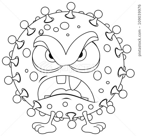 Germ Virus Monster Cartoon Character Outline Germ Virus Monster Cartoon Character Outline 109039976