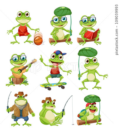 Green Frog Cartoon Characters Collection Green Frog Cartoon Characters Collection 109039993