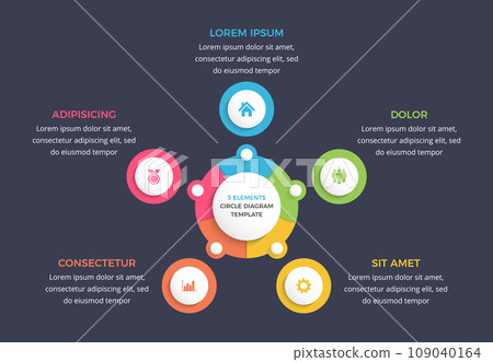 Circle Infographic Template - Five Elements 109040164