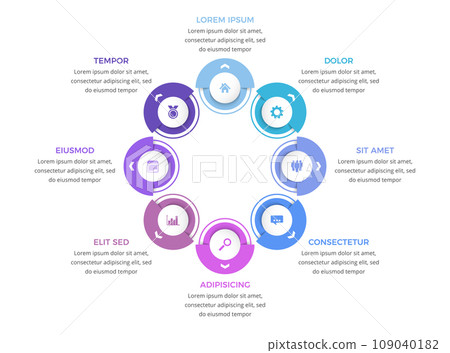 Circle Diagram Template - Eight Elements 109040182