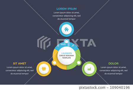 Circle Infographic Template - Three Elements 109040196