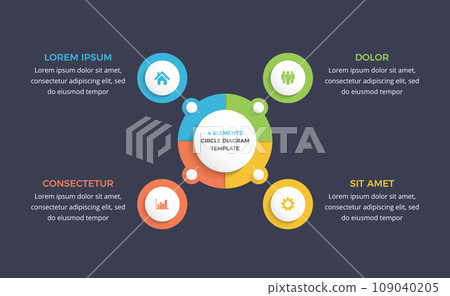Circle Infographic Template - Four Elements Circle Infographic Template - Four Elements 109040205
