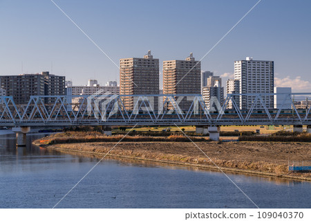 [Kanagawa Prefecture] Kawasaki City Riverbed Scenery/Rokugo Dote 109040370