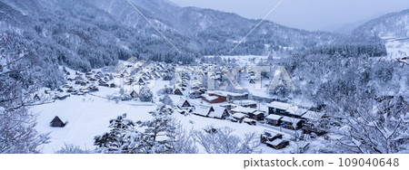 《岐阜縣》積雪的白川鄉/冬季合掌祖村 109040648