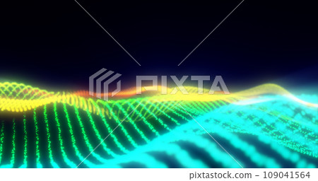 Abstract rainbow energy magic waves from glowing particles and lines futuristic hi-tech background Abstract rainbow energy magic waves from glowing particles and lines futuristic hi-tech background 109041564