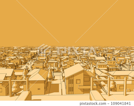 Residential area CG residential streetscape landscape background monotonous color 109041841