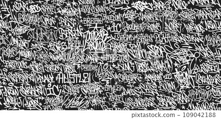 Seamless Dark Abstract Hip Hop Street Art Graffiti Style Urban Calligraphy Background Seamless Dark Abstract Hip Hop Street Art Graffiti Style Urban Calligraphy Background 109042188