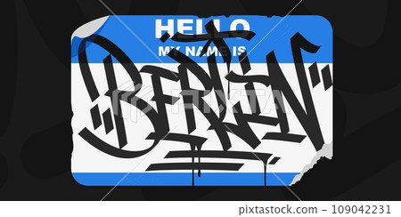 Abstract Flat Graffiti Style Sticker With Some Street Art Lettering Vector Illustration Art 109042231