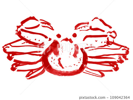 Snow crab Japanese style hand drawn illustration 109042364