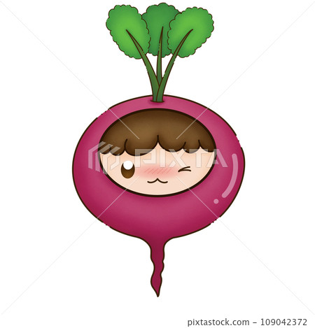 cartoon character with Radish 109042372