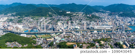 View from Mt. Inasa Observation Deck Nagasaki cityscape panorama [Nagasaki City] 109043045