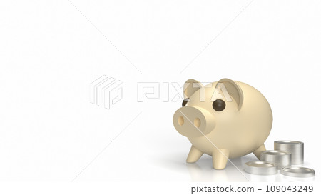 The Piggy Bank and House for earn or saving money concept 3d rendering The Piggy Bank and House for earn or saving money concept 3d rendering 109043249