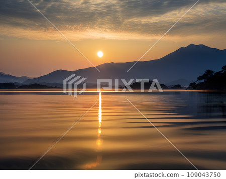 AI 生成的海上日出景色 109043750