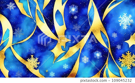 藍色和金色聖誕背景 藍色和金色聖誕背景 109045232