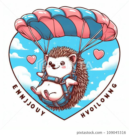 Adventurous hedgehog skydiving 109045316