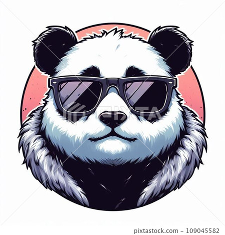 A cool panda wearing sunglasses - Stock Illustration