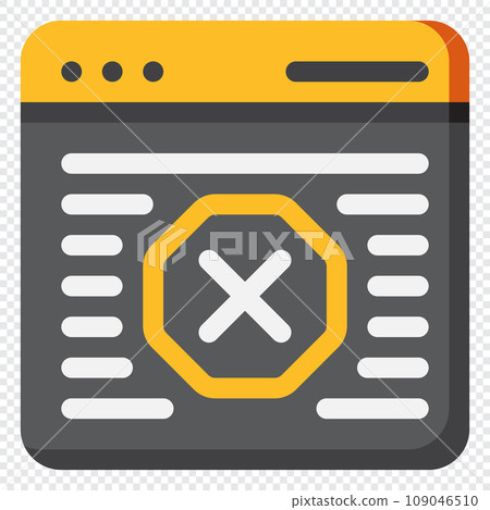 Ad Blocker Icon. Digital marketing concept. Flat icon Ad Blocker Icon. Digital marketing concept. Flat icon 109046510