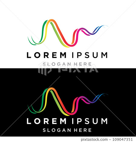 Rainbow pulse line sound wave logo vector icon design Rainbow pulse line sound wave logo vector icon design 109047351