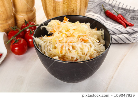 Homemade fermented cabbage Sauerkraut 109047929