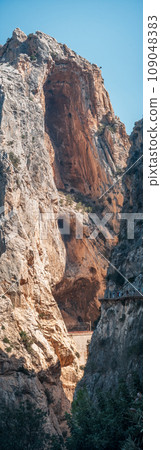 Caminito del Rey Gorge Walkways with Unrecognizable Tourists Caminito del Rey Gorge Walkways with Unrecognizable Tourists 109048383