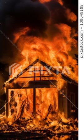 Fire in private house Fire in private house 109049188